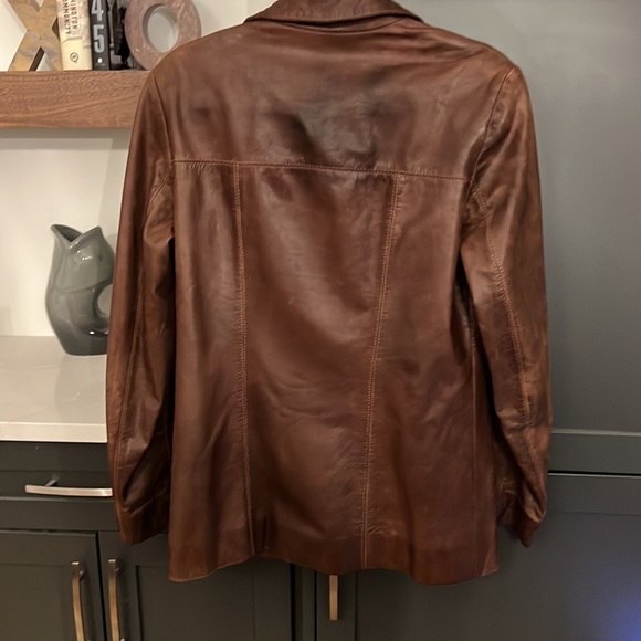 Danier leather brown jacket. - Picture 2 of 2